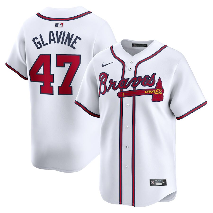 Men Atlanta Braves #47 Tom Glavine Nike White Home Limited Player MLB Jersey->atlanta braves->MLB Jersey